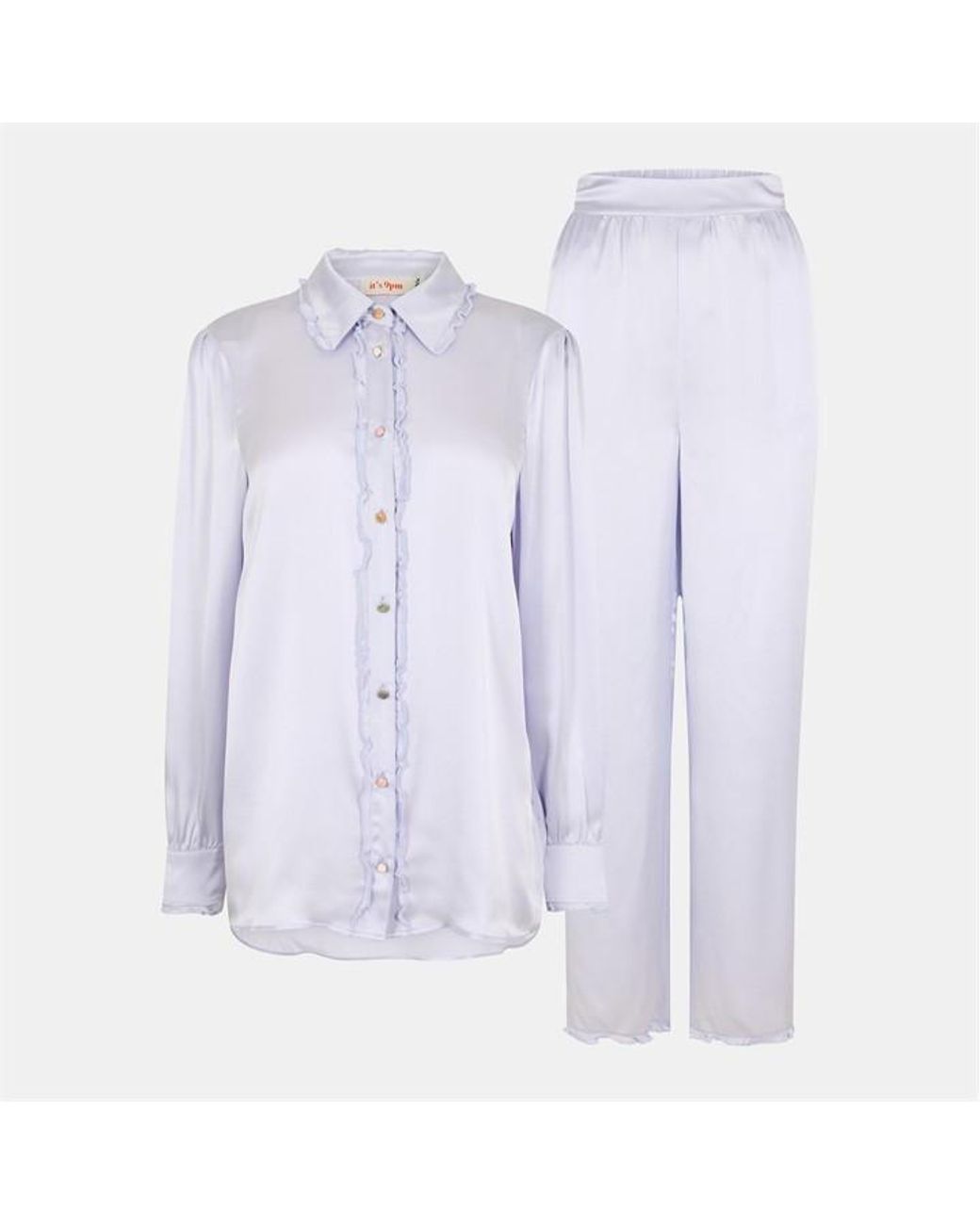 It's 9pm Brown Vogue Silk Long Sleeve Pyjama Sets