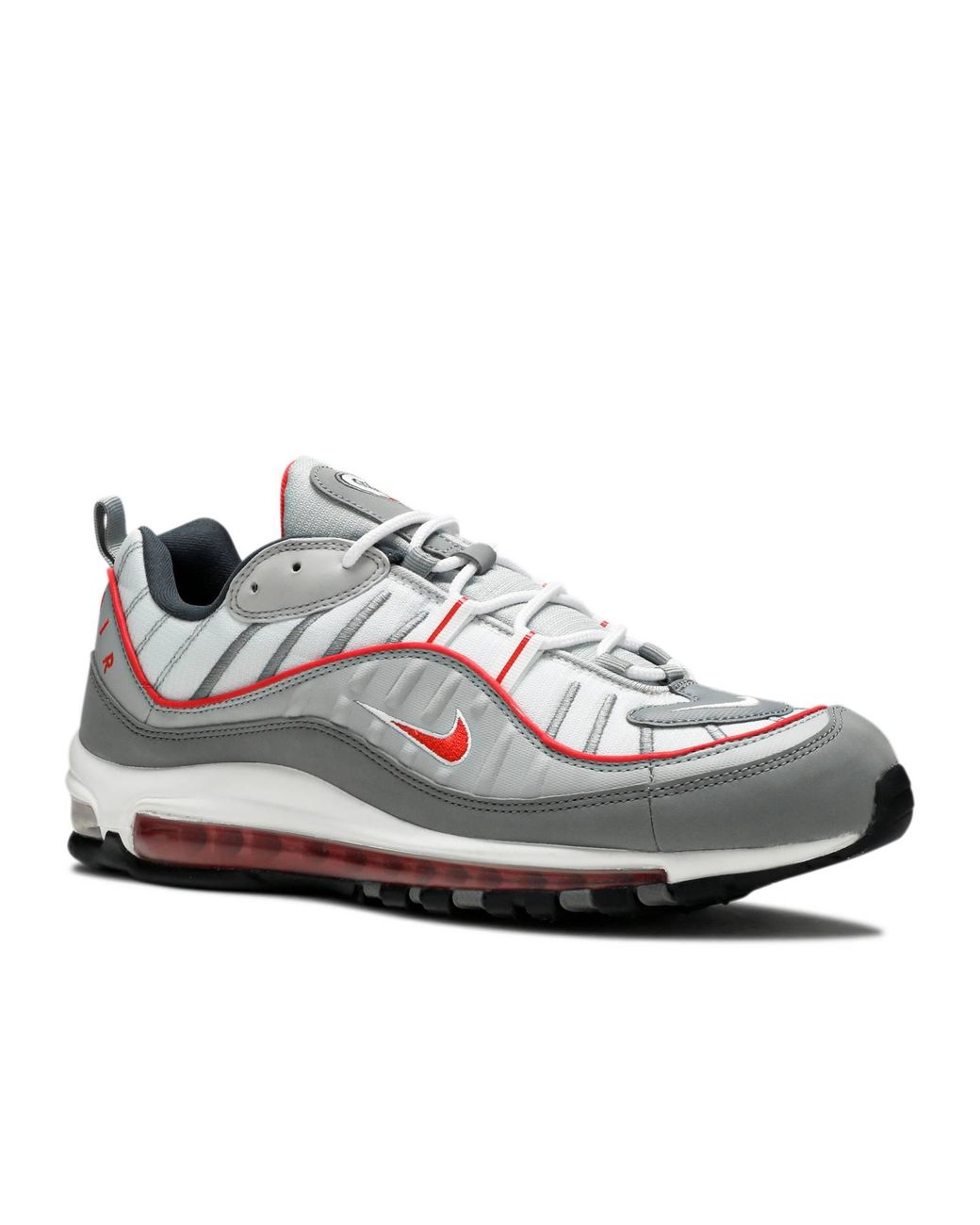 grey and red air max 98