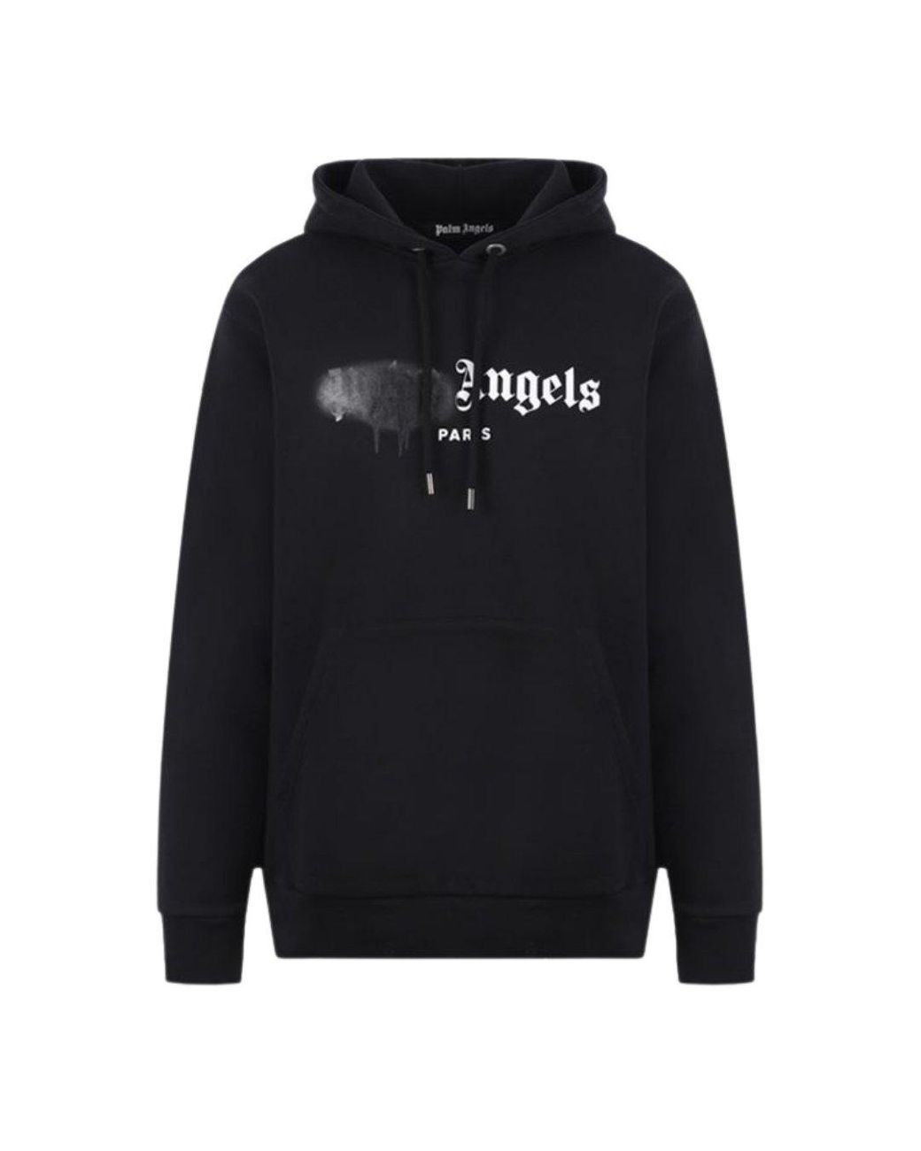 Palm Angels Cotton Paris Spray Paint Logo Black Hoodie for Men Lyst