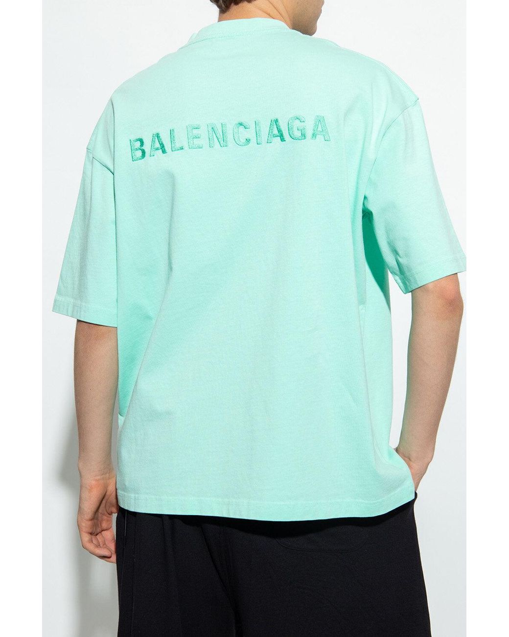 INSTOCK BALENCIAGA BB GREEN INK SHIRT in size M Mens Fashion Tops   Sets Tshirts  Polo Shirts on Carousell