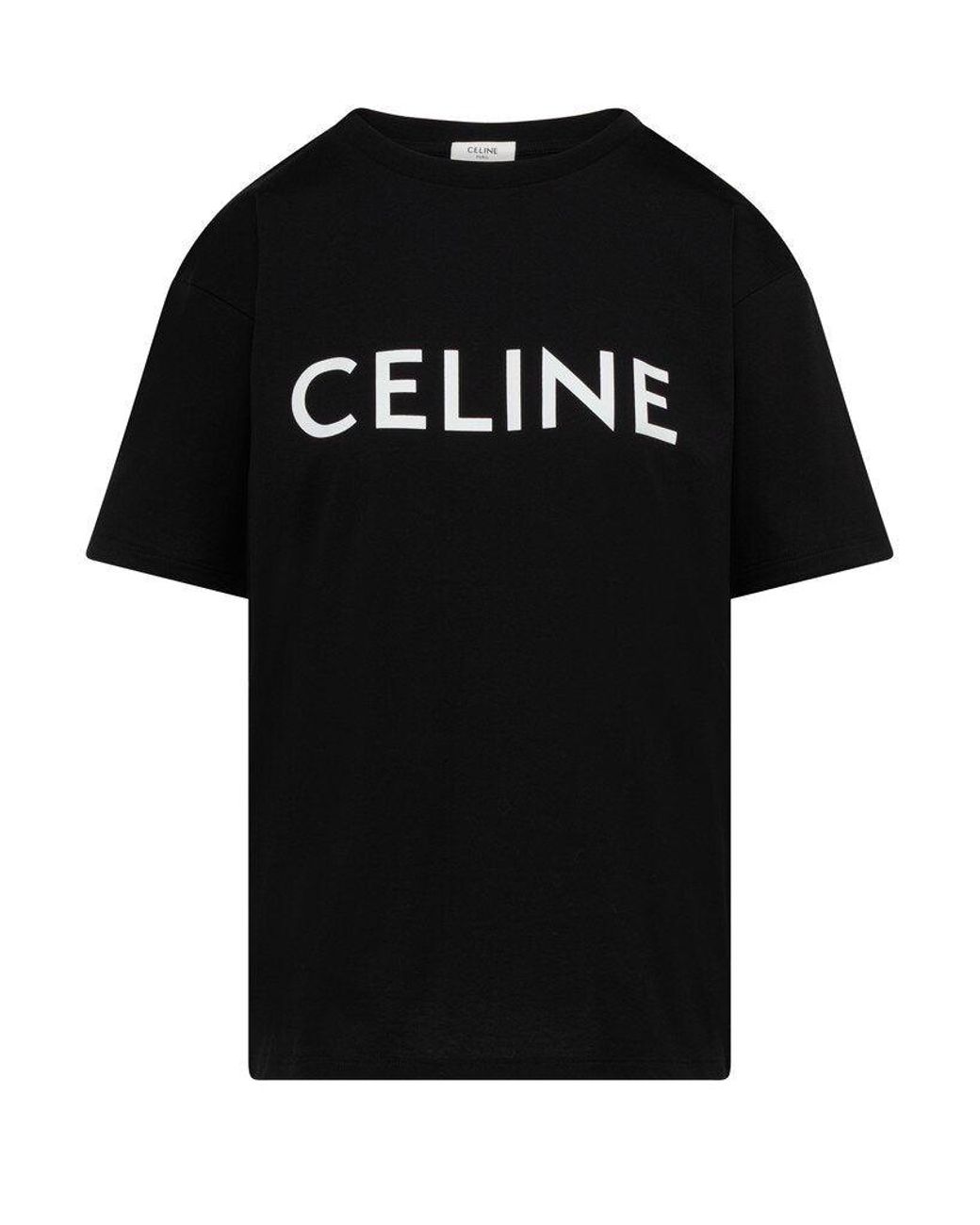 Celine Loose Cotton Jersey T-shirt Black for Men | Lyst