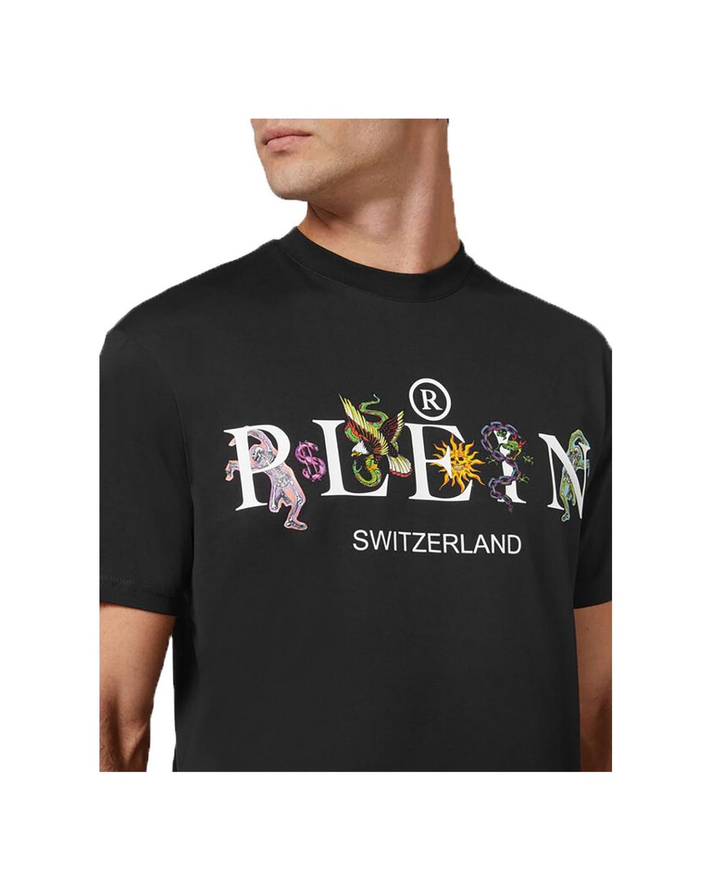 FABRIX1 Philipp Plein Round Neck Ss Tattoo T-shirt In Black for Men | Lyst