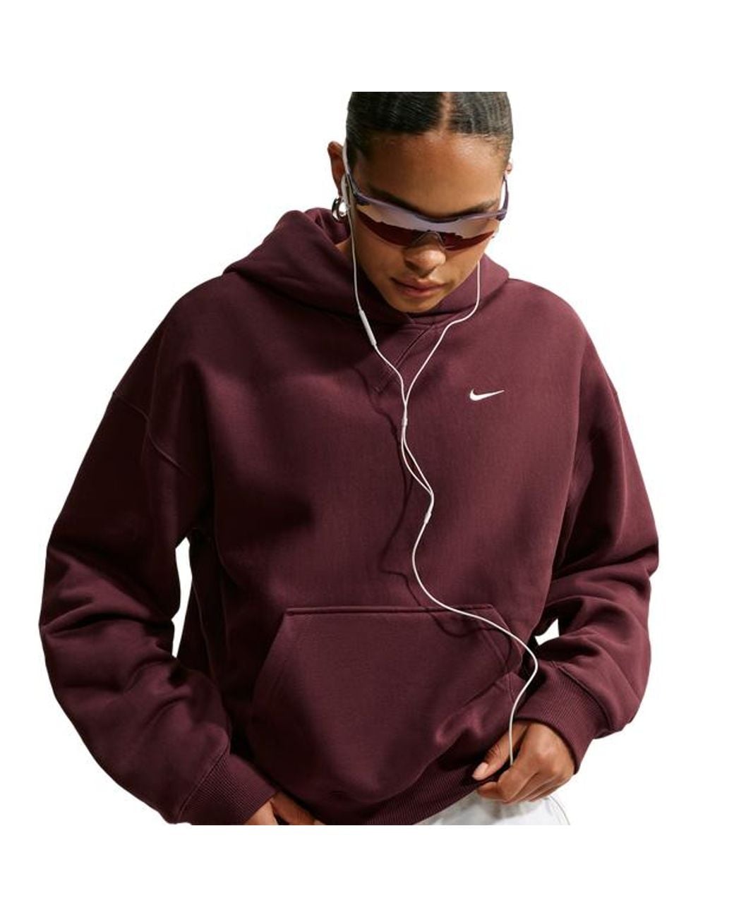 Nike Red Studio Fleece Heavyweight Oversized Pullover Hoodie