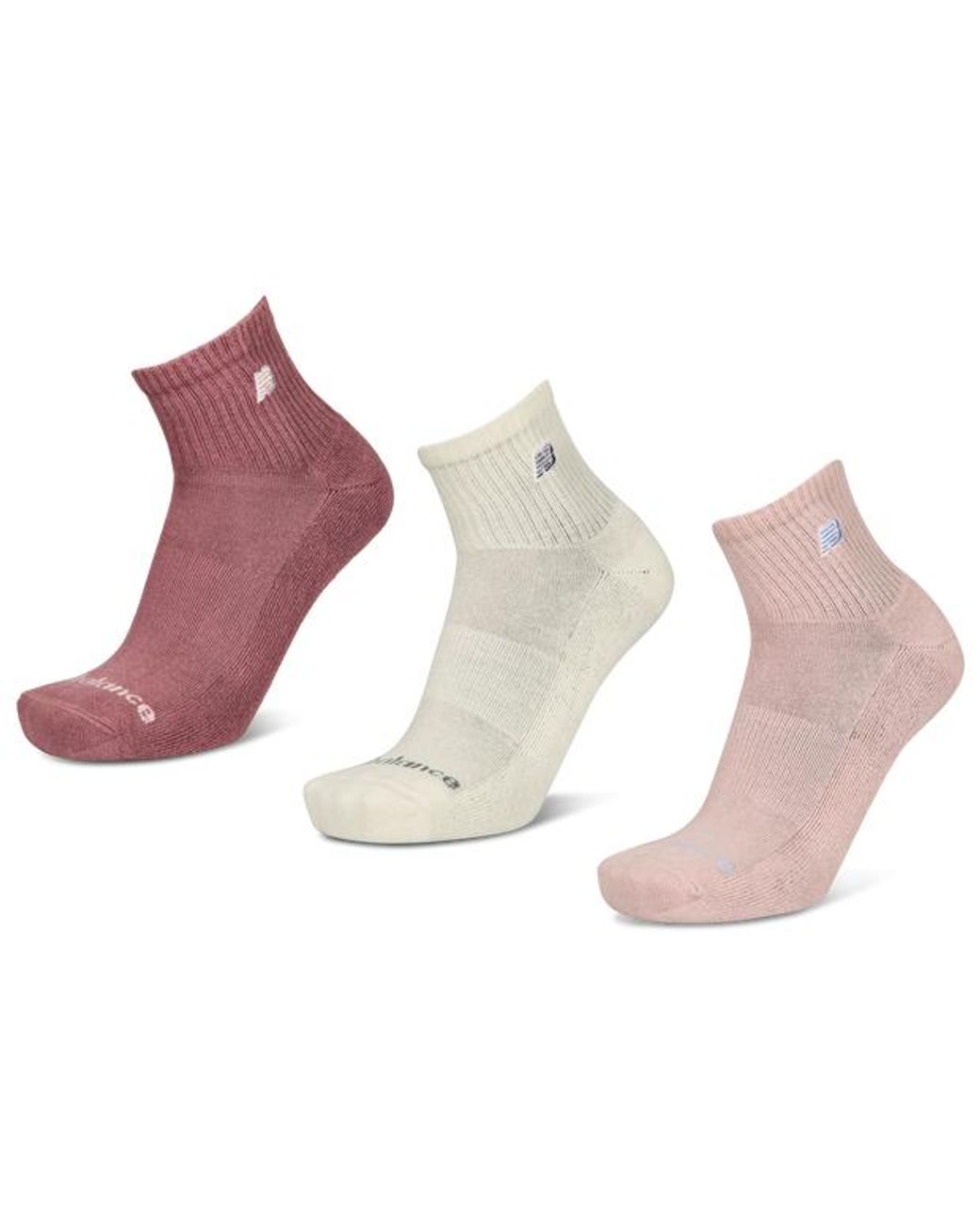 New Balance Pink Ankle 3 Pack Socks