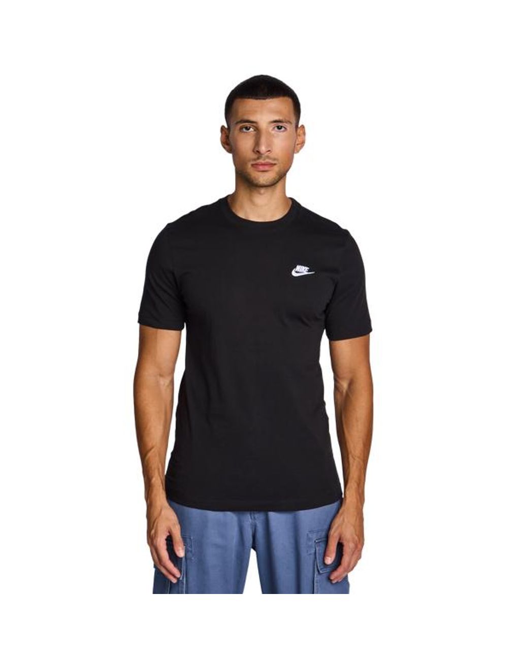 Nike Black Sportswear Club T Shirt Cotton for men