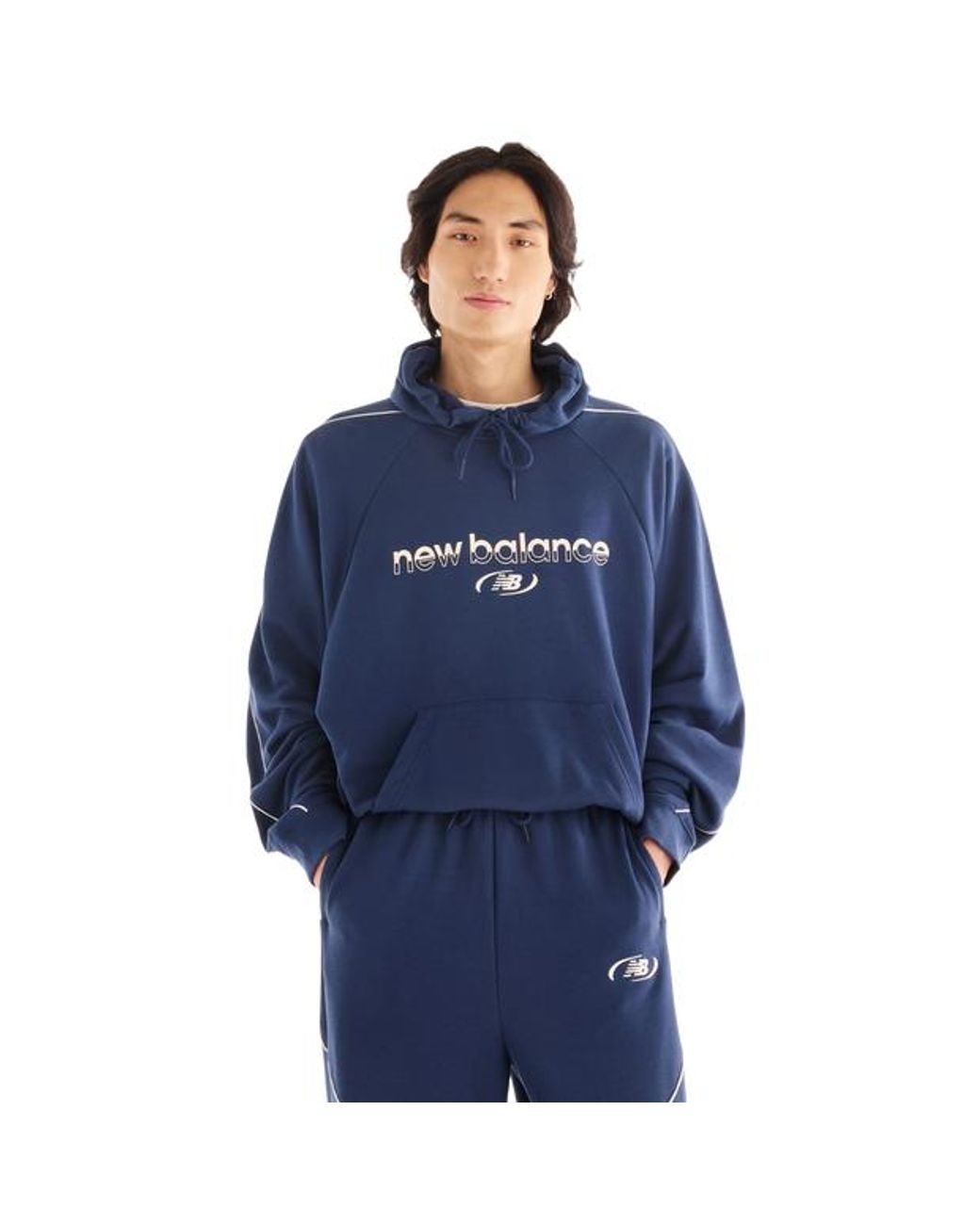 New Balance Blue Trackside Hoodies for men