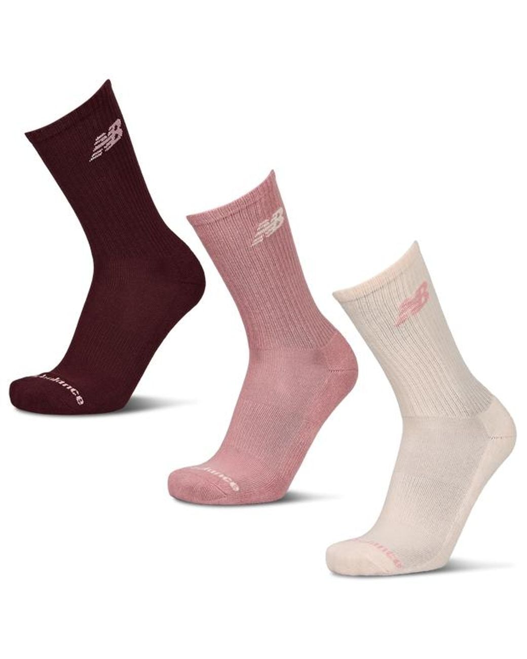 New Balance Purple Ankle 3 Pack Socks