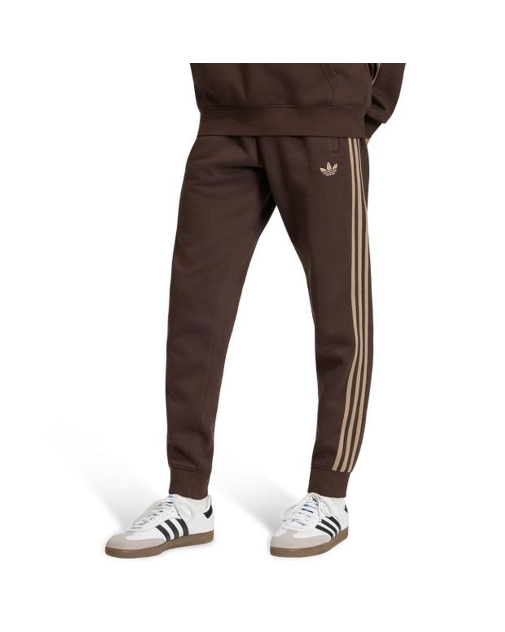 Adidas Brown 3-Stripes Sweatjoggers Pants for men