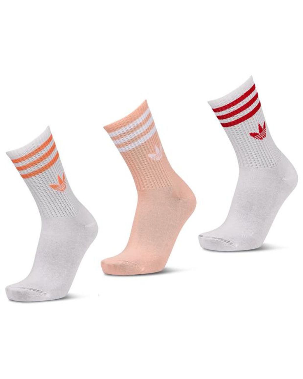 Adidas Pink Mid Cut Crew 3 Pack Socks