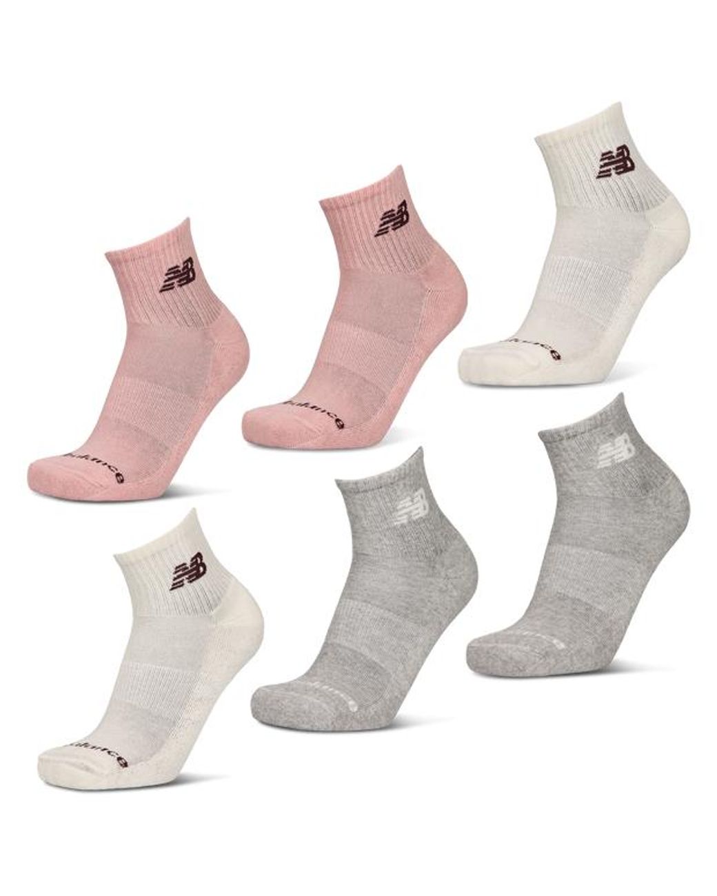 New Balance Pink Ankle 6 Pack Socks