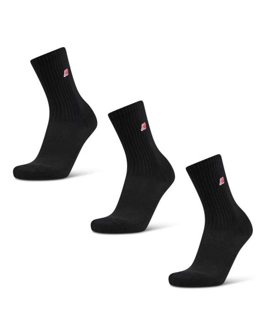 New Balance Black Crew 3 Pack Socks