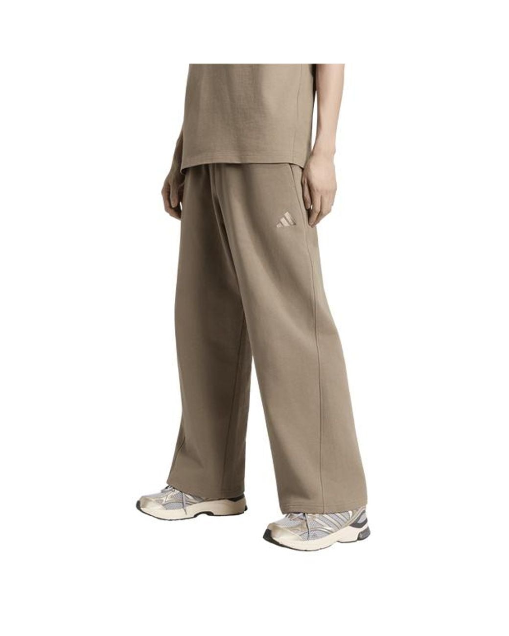 Adidas Brown Kit Small Logo Wide Joggers Pants for men