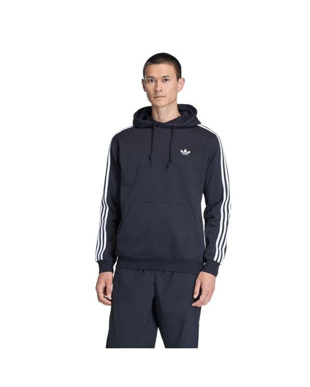 Adidas Blue 3-Stripes Hoodie Hoodies for men