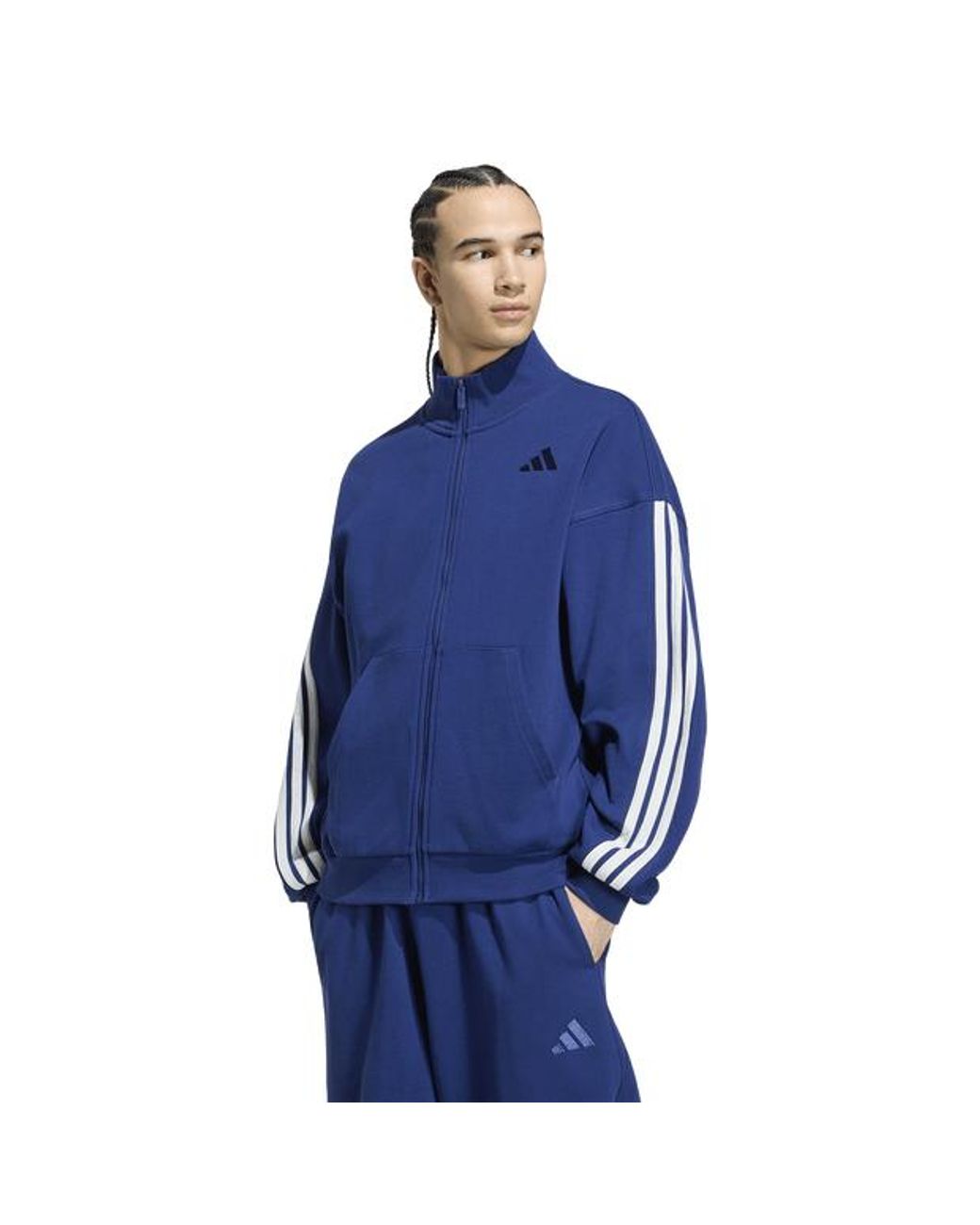 Adidas Blue Kit 3-Stripes Track Top Track Tops for men