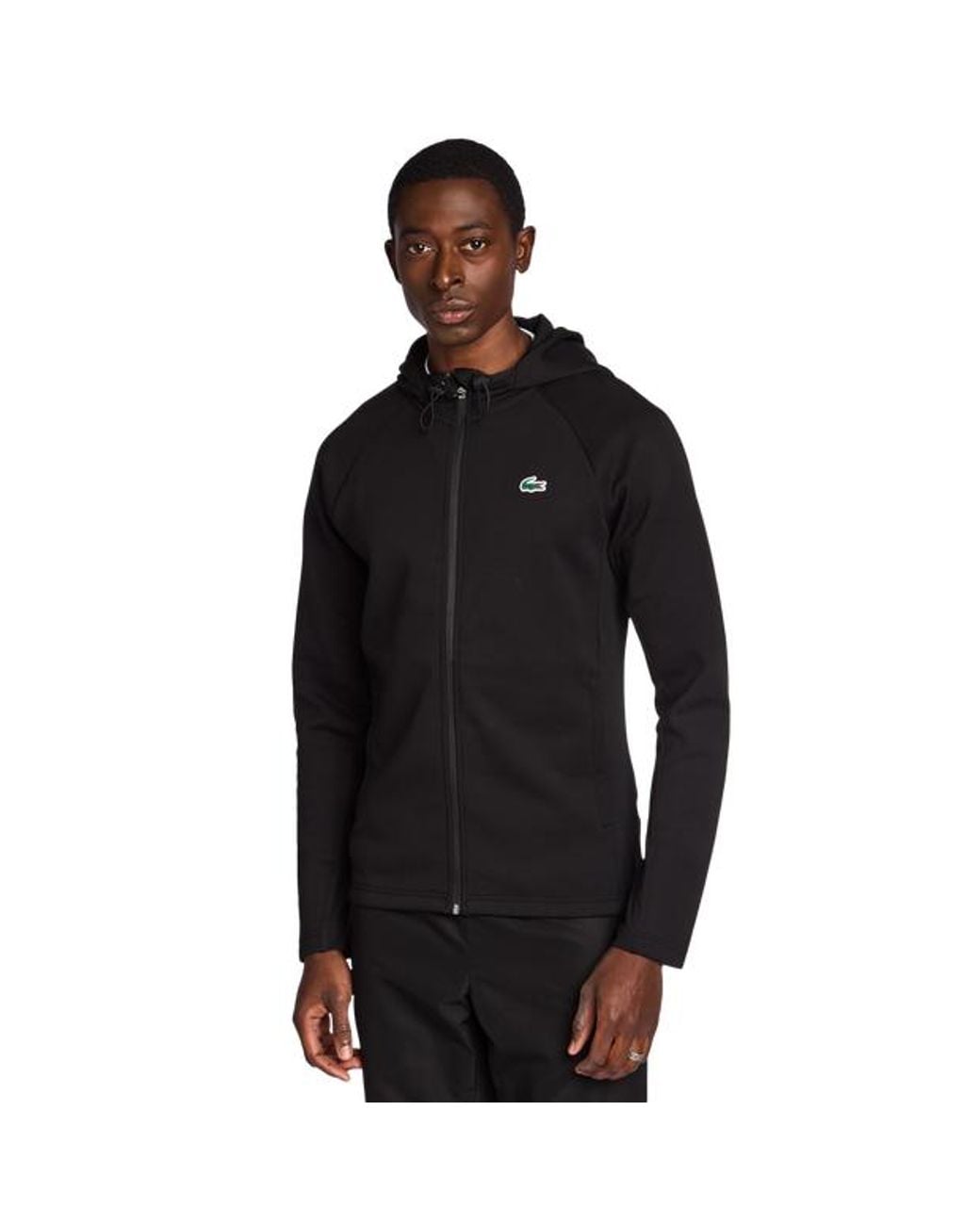 Lacoste Black Interlock Track Tops for men