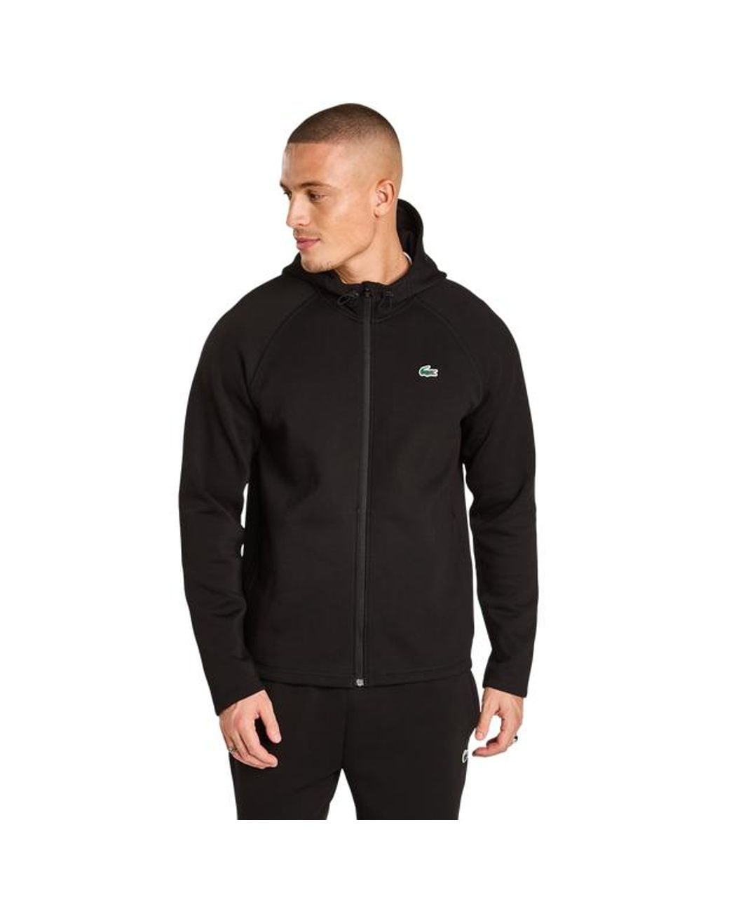 Lacoste Black Interlock Track Tops for men