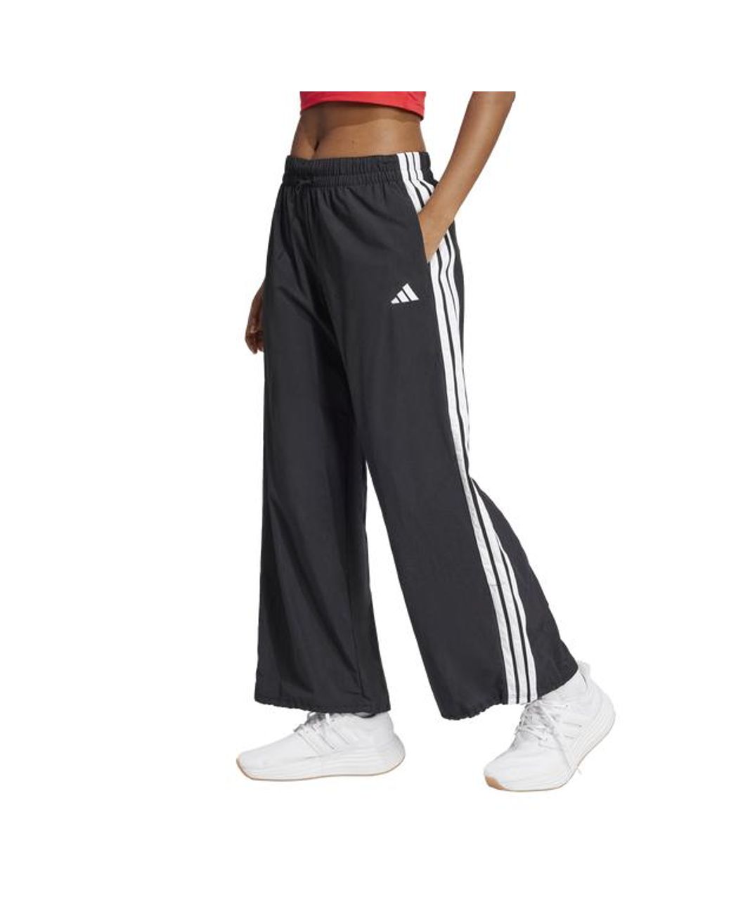 Adidas Black Essentials 3-Stripes Parachute Bottoms Pants