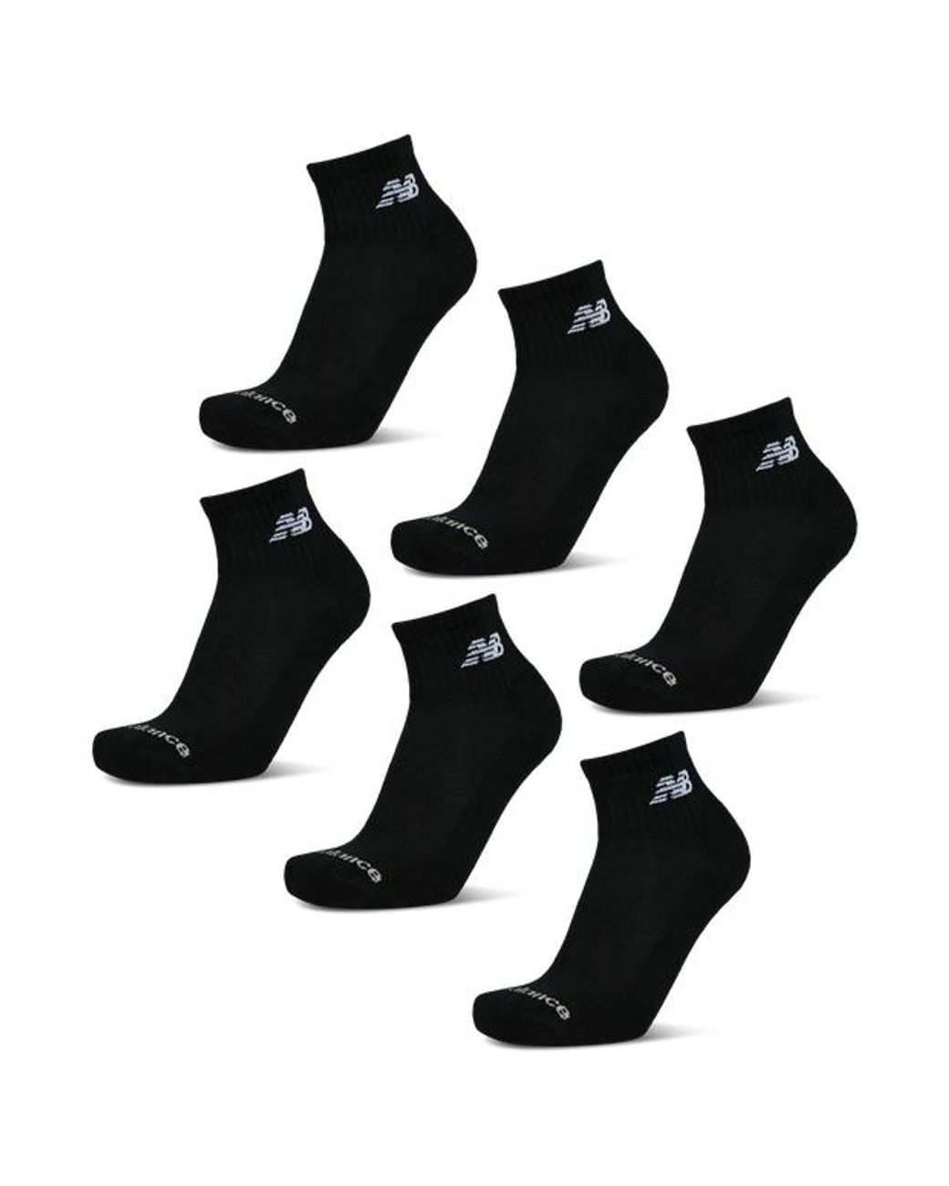 New Balance Black Quarter 6 Pack Socks