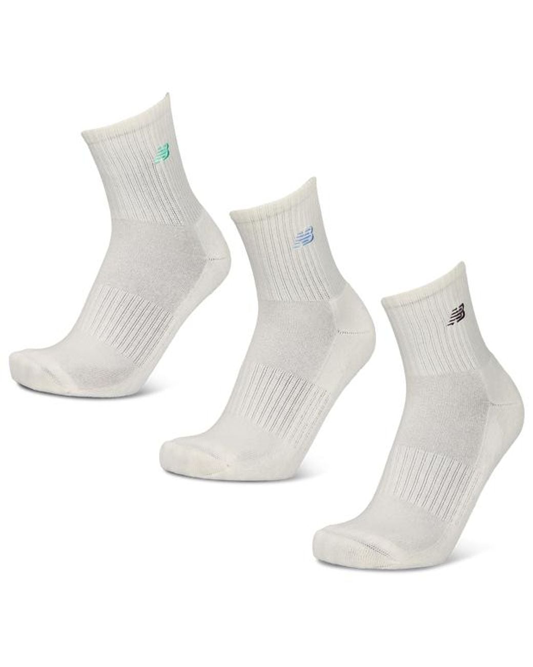 New Balance White Ankle 3 Pack Socks