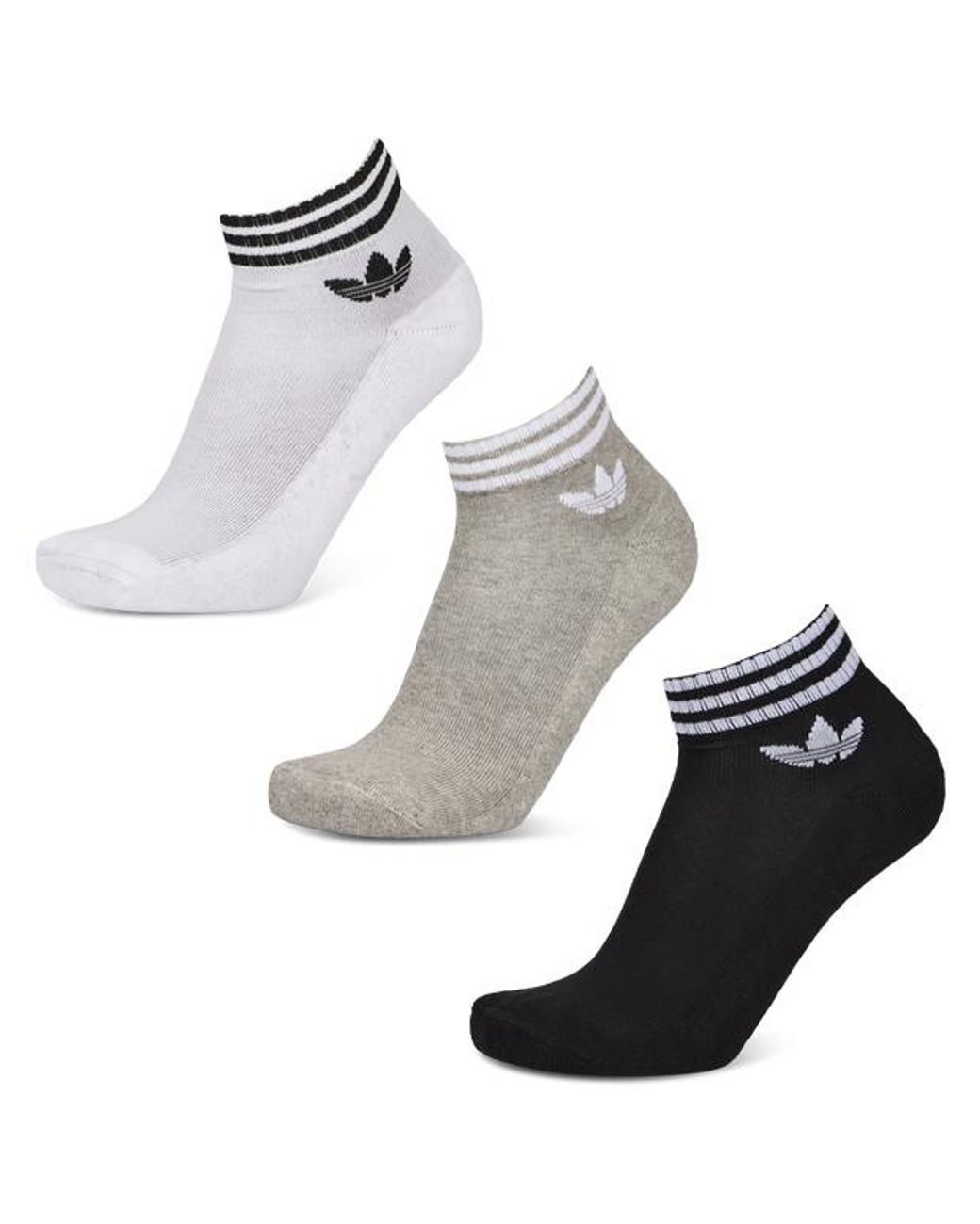 Adidas Gray Ankle 3 Pack Socks