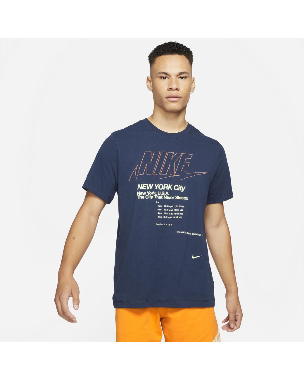 Nike Cotton Nyc City T-shirt in Navy/Navy (Blue) for Men - Lyst