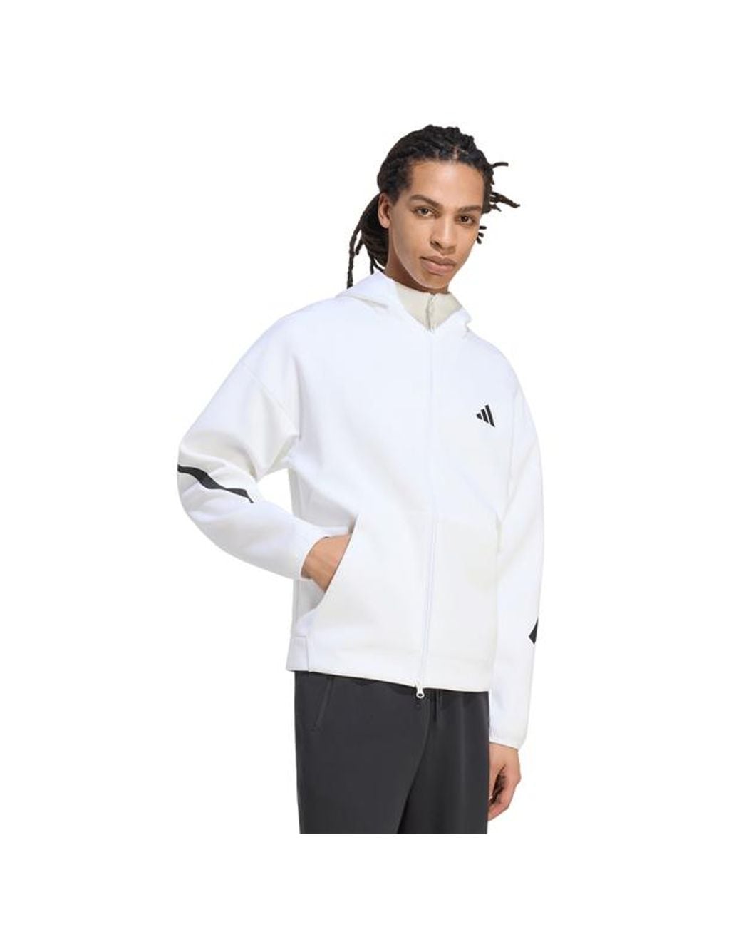 Adidas White Z.N.E. Full Zip Track Top Track Tops for men