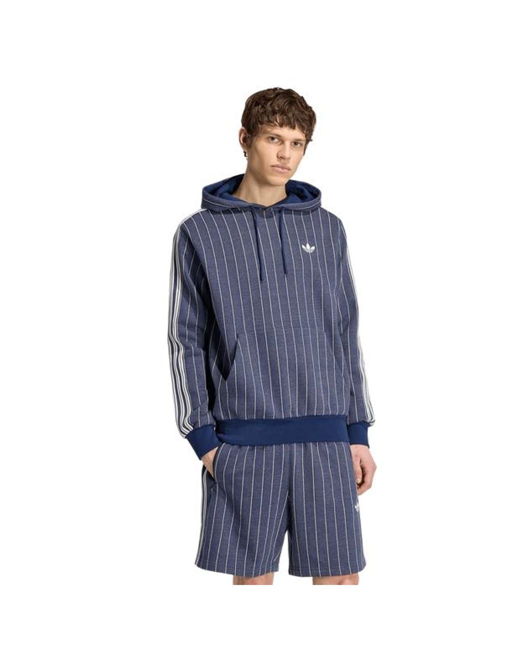 Adidas Blue Pinstripes Hoodie Hoodies for men
