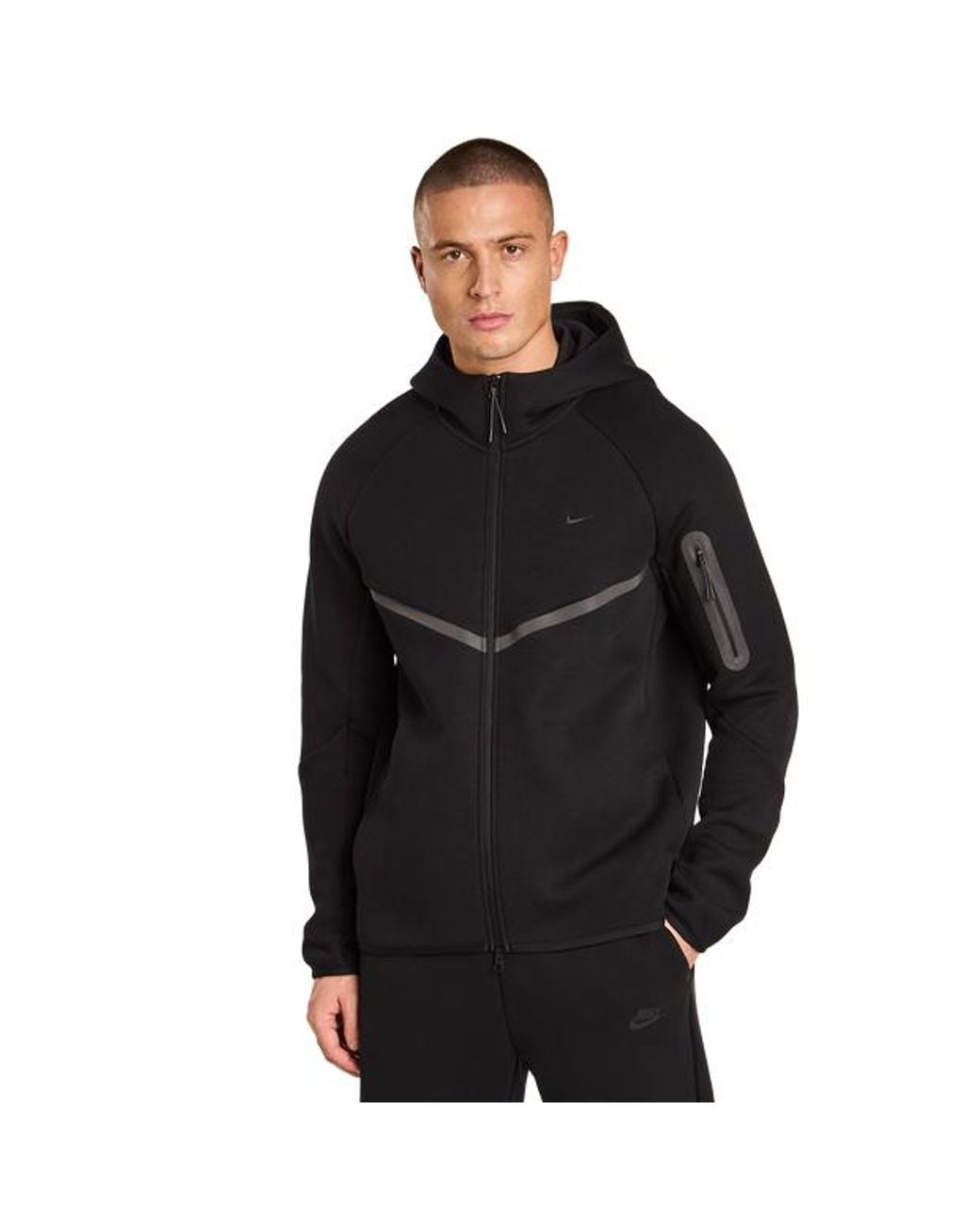 Nike Black Tech Fleece Track Tops for men
