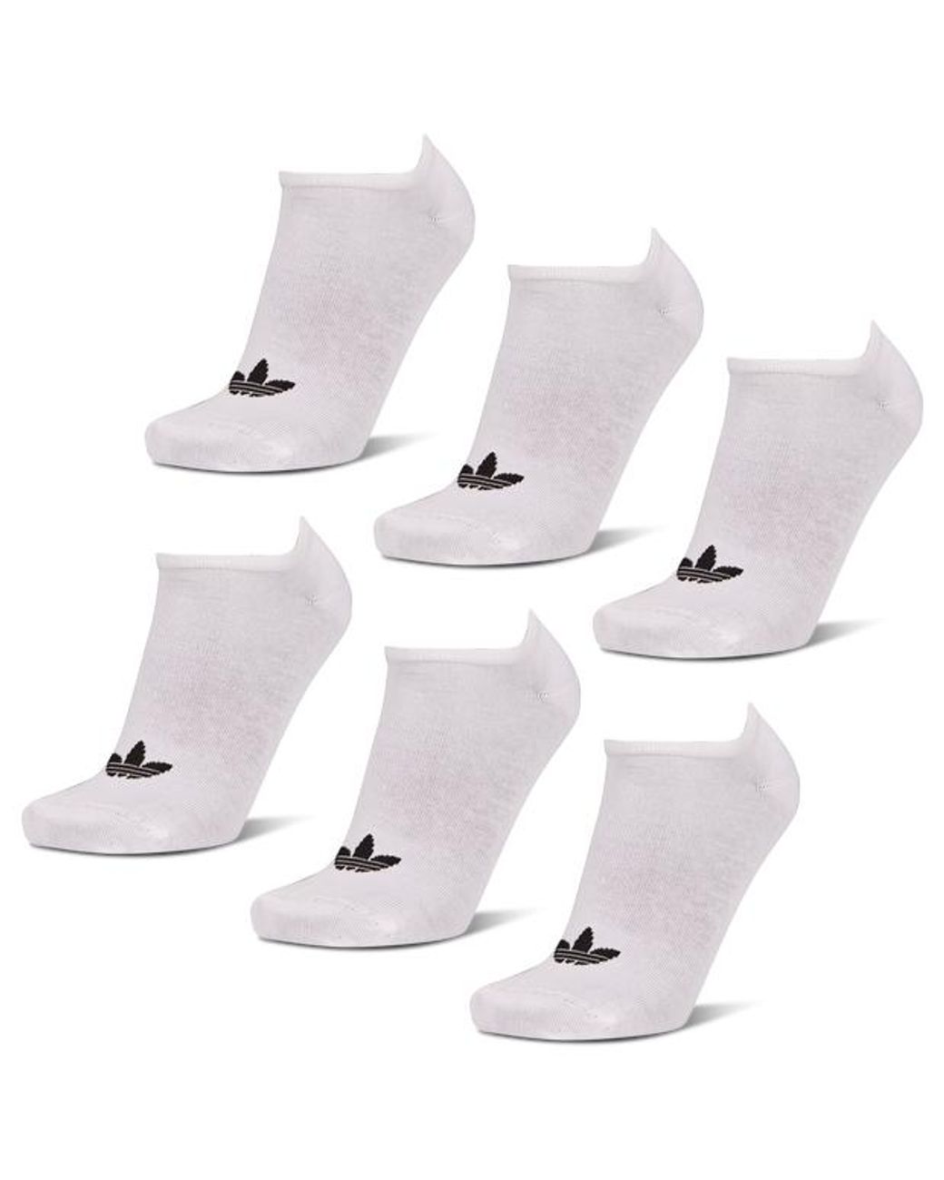 Adidas White No Show 6 Pack Socks