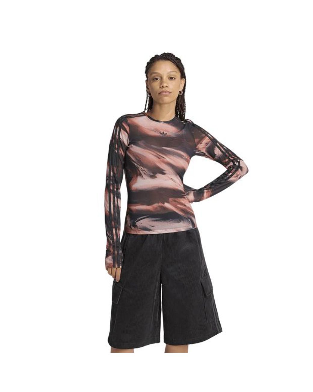 Adidas Black T-Shirt Adidas Graphic Mesh T-Shirt Vermillion/ Crystal Linen/ Aurora Coffee