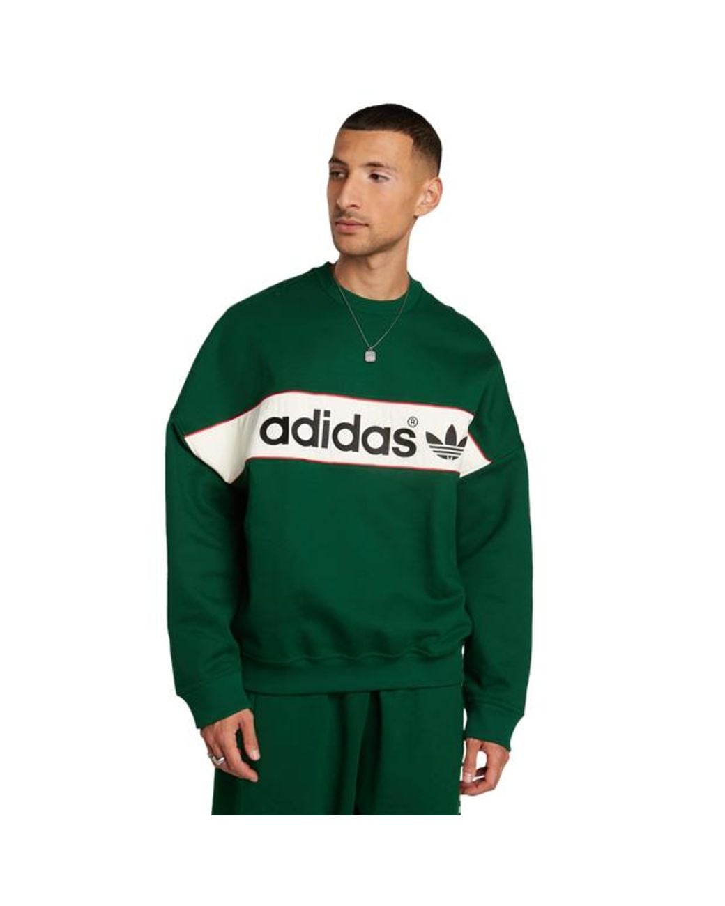 Adidas Green Linear Signature Sweatshirts for men