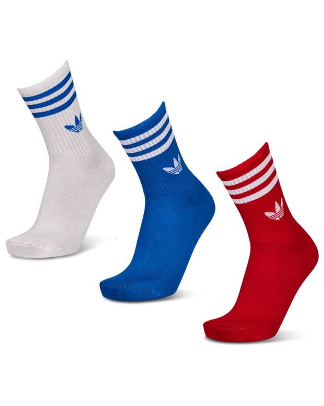 Adidas Blue Mid Cut Crew 3 Pack Socks