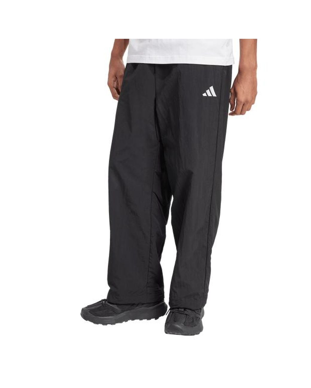 Adidas Black Essential Small Logo Woven Open Hem Pant Pants for men