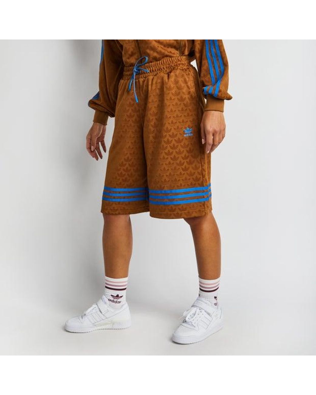 adidas Adicolor 70s Monogram Short Korte Broeken in het Bruin