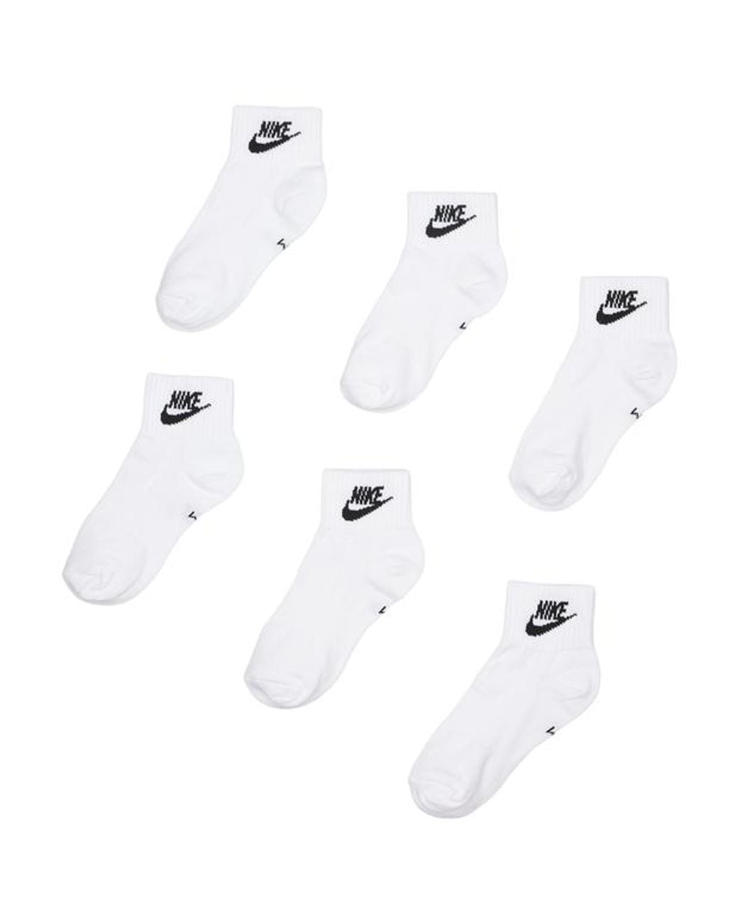 Nike White 3 Pack Ankle Socks