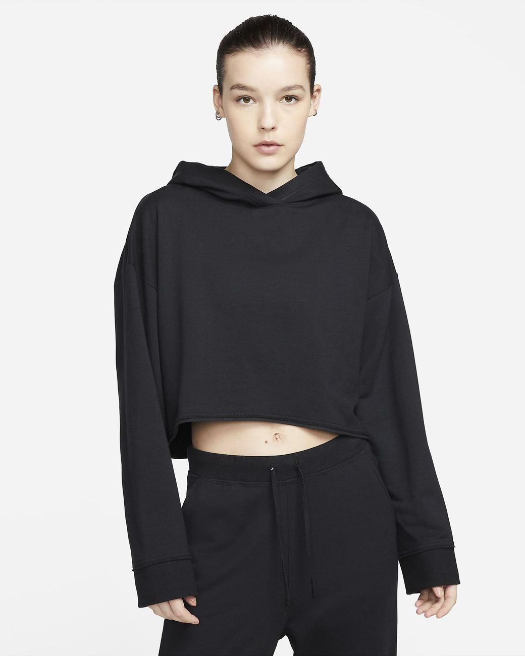 cropped fuzzy hoodie