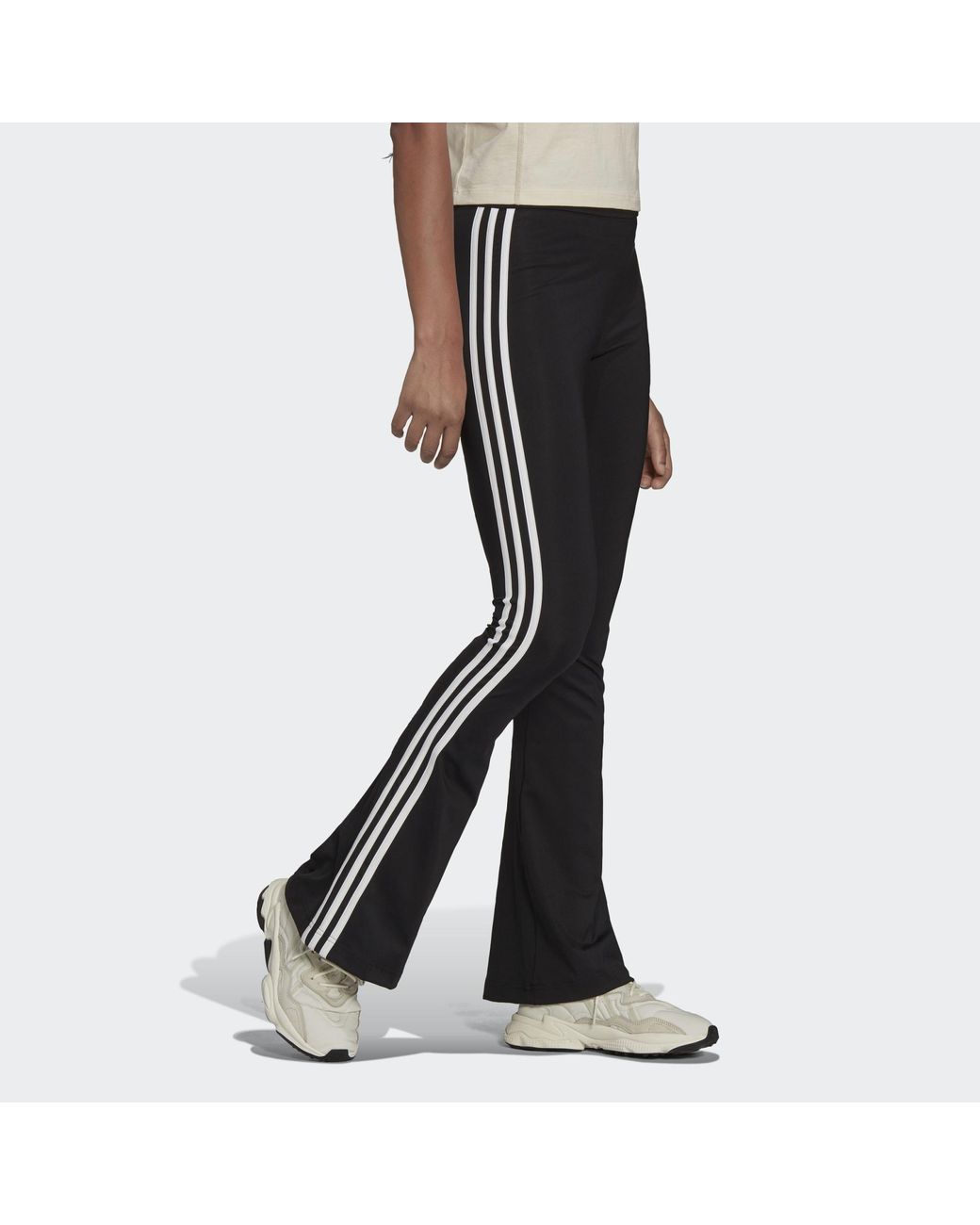 adidas Originals Flared Stretchy Joggers in Black | Lyst
