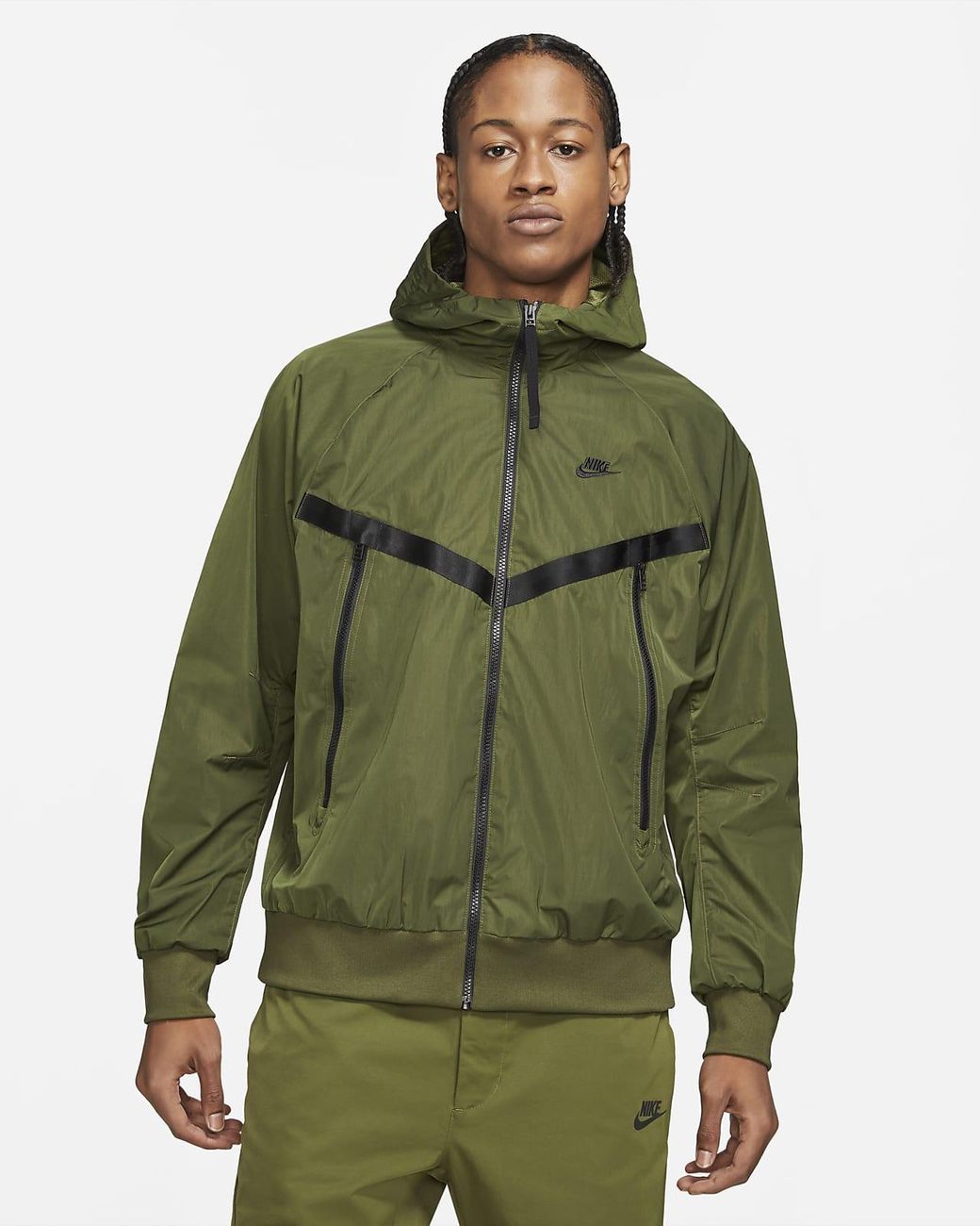 Nike Sportswear Premium Essentials Unlined Hooded Windrunner Jacket in Green  for Men | Lyst
