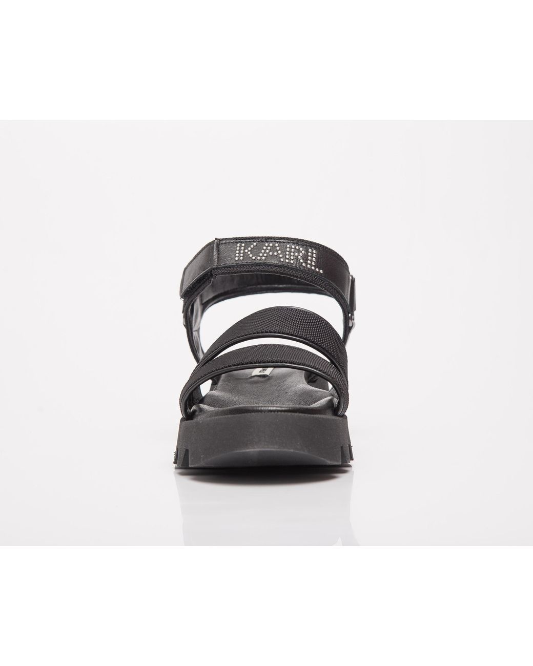 Føderale Deltage udgifterne Karl Lagerfeld Terra Firma Triple Strap Sandal in Black | Lyst