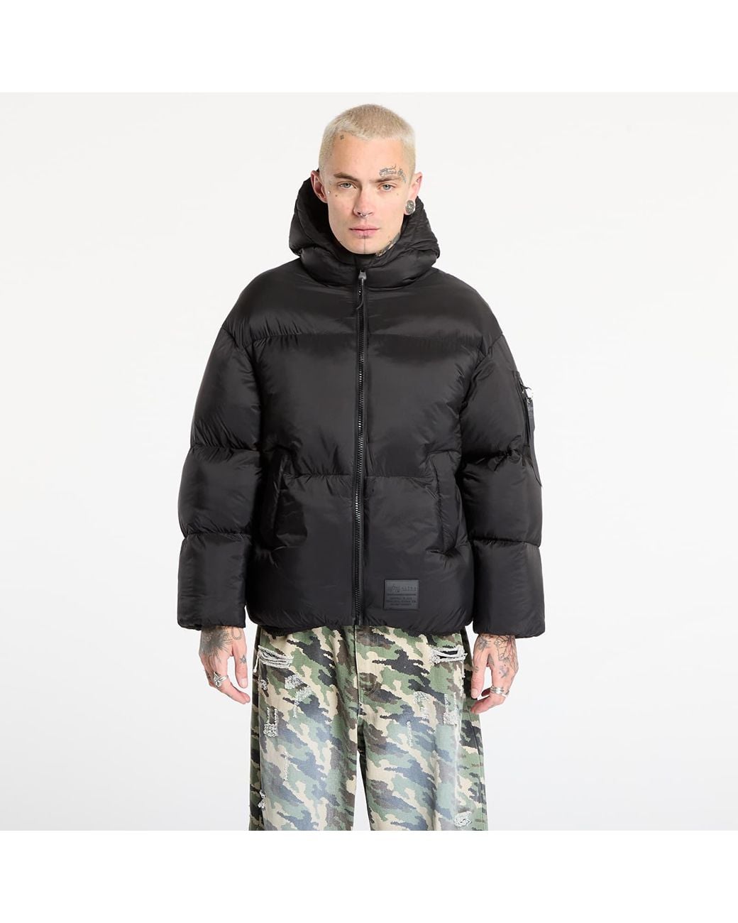 Alpha Industries Black Jacket Cloud Puffer Bomber for men