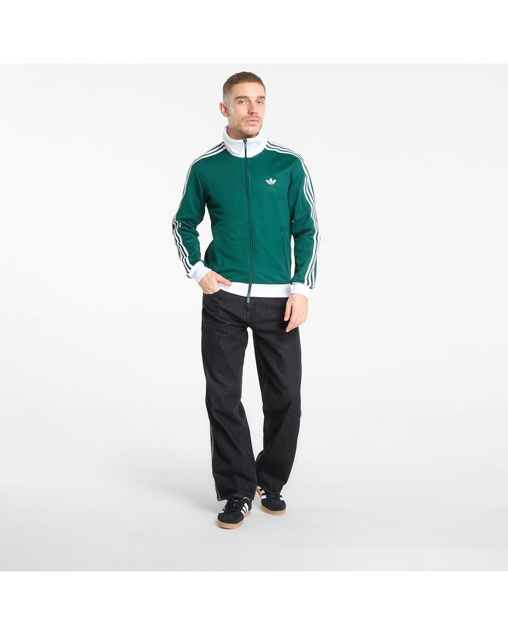 Adidas Originals Sweatshirt Adidas Classic Track Top Collegiate in het Green voor heren