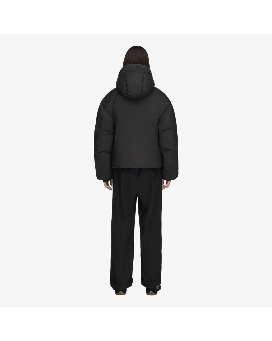 Y-3 Jas Hooded Puffer Jacket in het Black