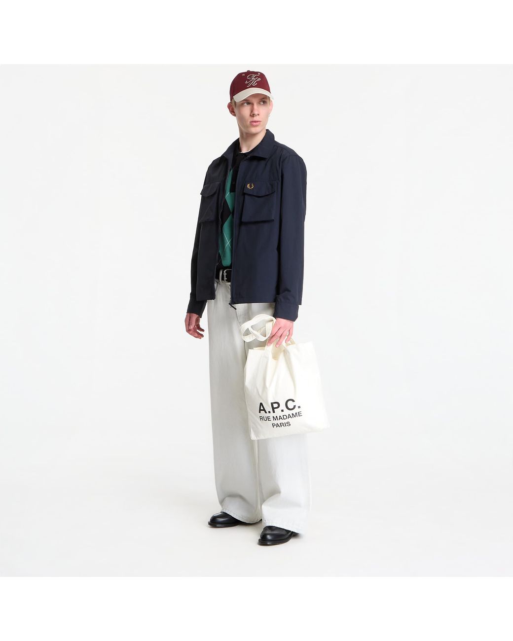 Fred Perry Blue Jacket Ripstop Pocket Overshirt for men