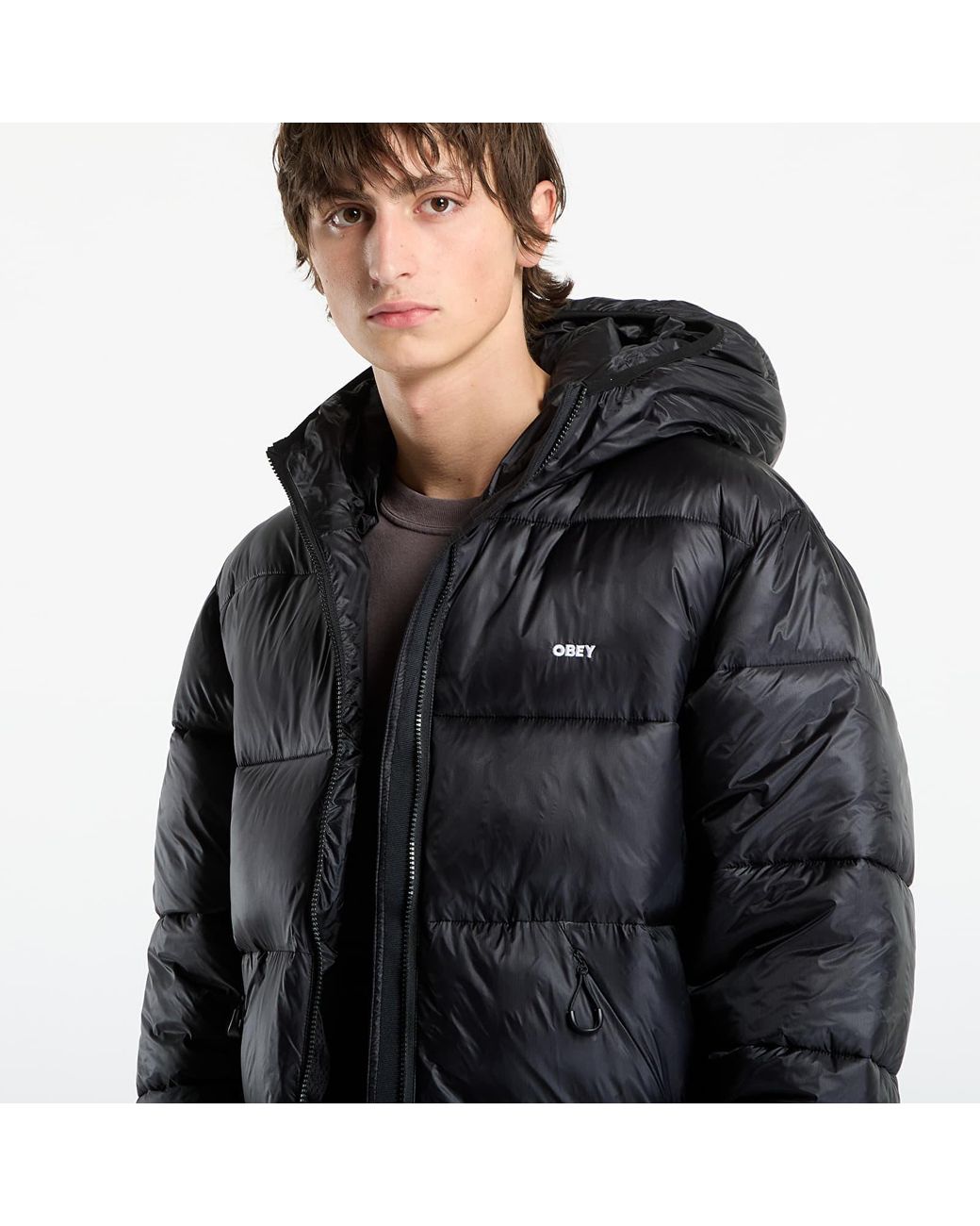 Obey Black Jacket Obey Stratus Puffer Jacket for men