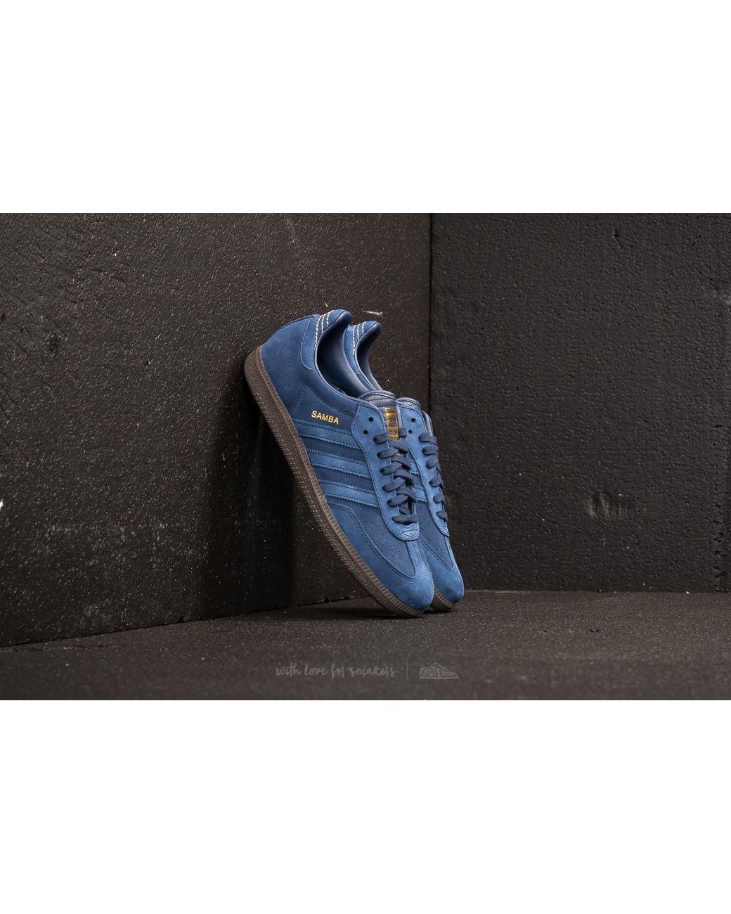 adidas Originals Adidas Samba Fb Dark Blue/ Dark Blue/ Gold Metallic for  Men | Lyst