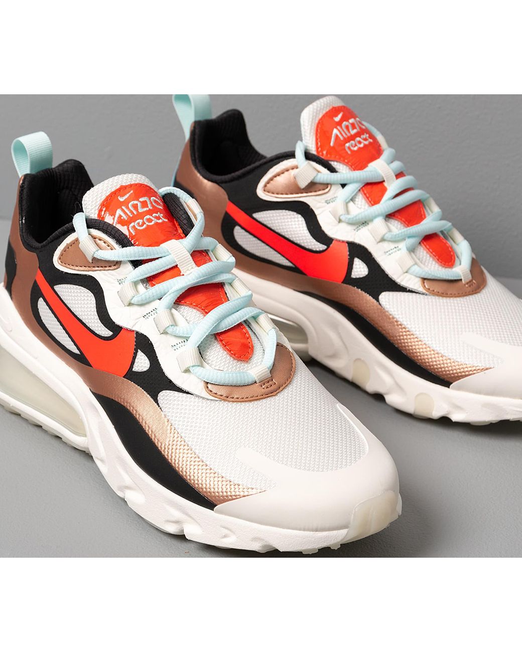 Nike Wmns Air Max 270 React Sail Black mtlc Red Bronze pure Nike Air Max 270 React SailBlack Metallic Red Bronze For
