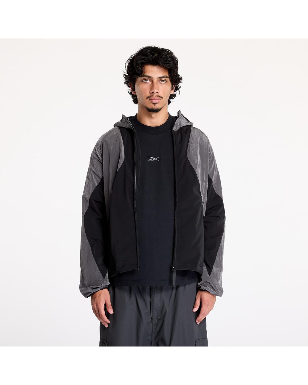Reebok Black Jacket Running Hooded Jacket/ Misty for men