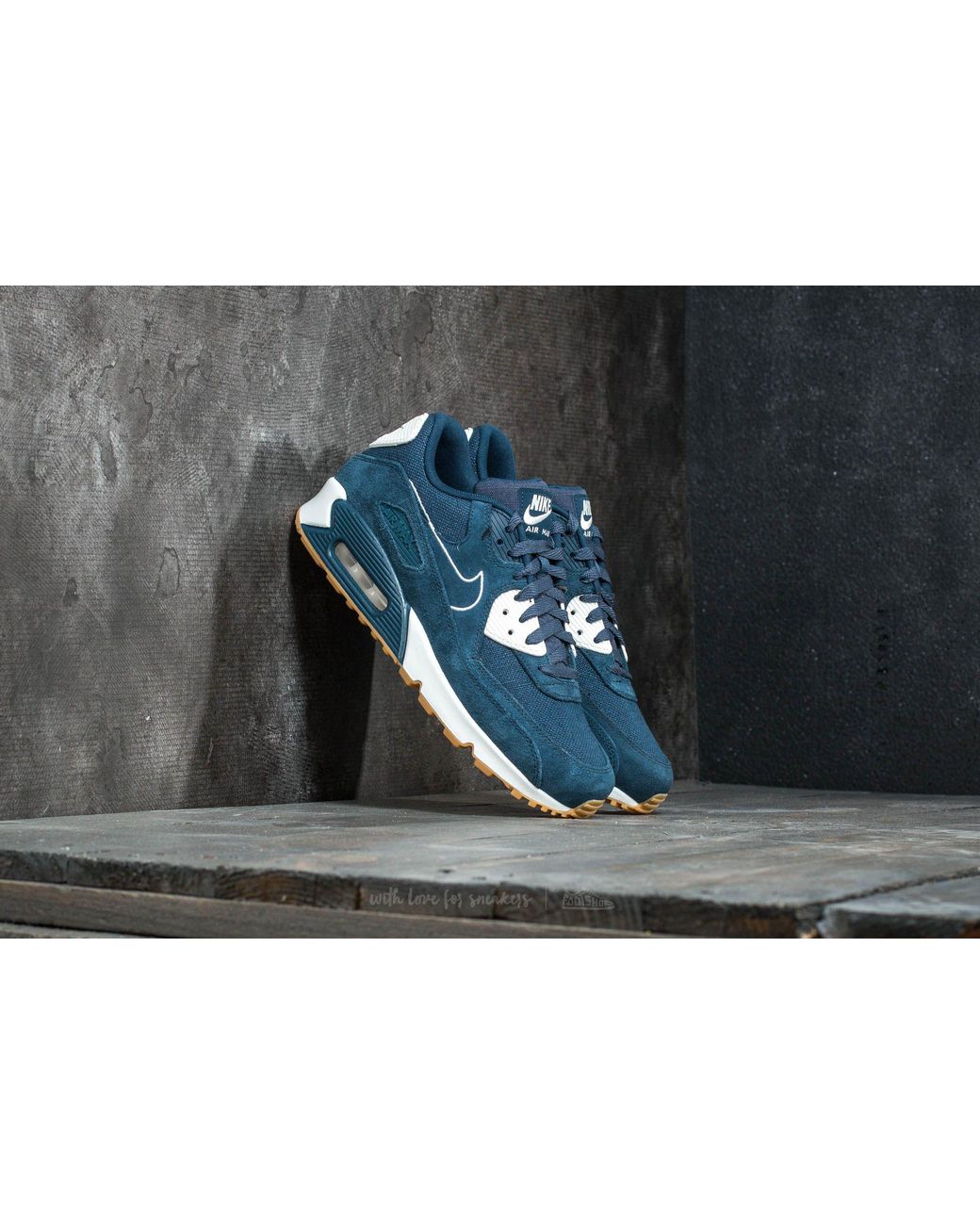 Nike Air Max 90 Premium Armory Navy/ Armory Navy-sail in Blue for Men | Lyst