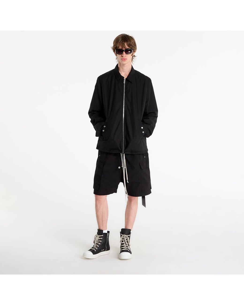Rick Owens Jas Zipfront Jacket in het Black voor heren