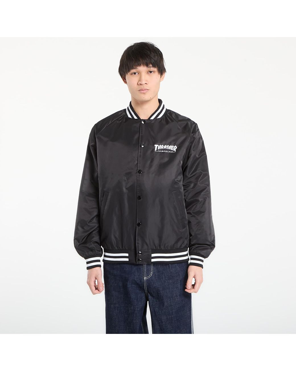 Thrasher Black Jacket Mag Logo Dugout Jacket for men